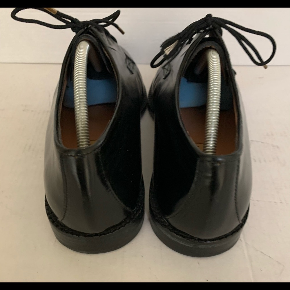 Shiny black Italian leather woman mocasines flat shoes with lace Eur 39 US 8-8.5 - Picture 4 of 8